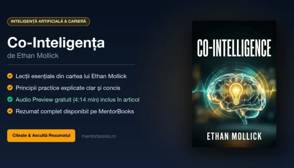 Rezumat Co-Inteligența. Cum să trăiești și să muncești cu AI de Ethan Mollick - MentorBooks