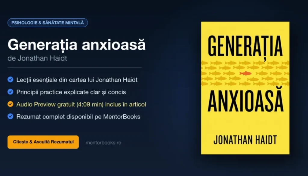 Rezumat Generația anxioasă de Jonathan Haidt - MentorBooks