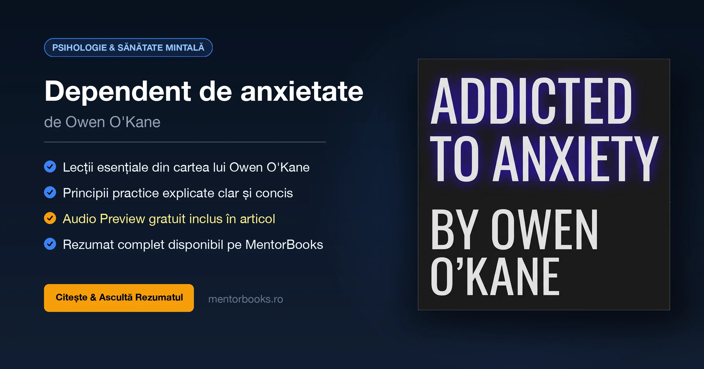 banner_dependent_de_anxietate_teaser Rezumat Dependent de anxietate (Addicted to Anxiety) de Owen O'Kane - MentorBooks